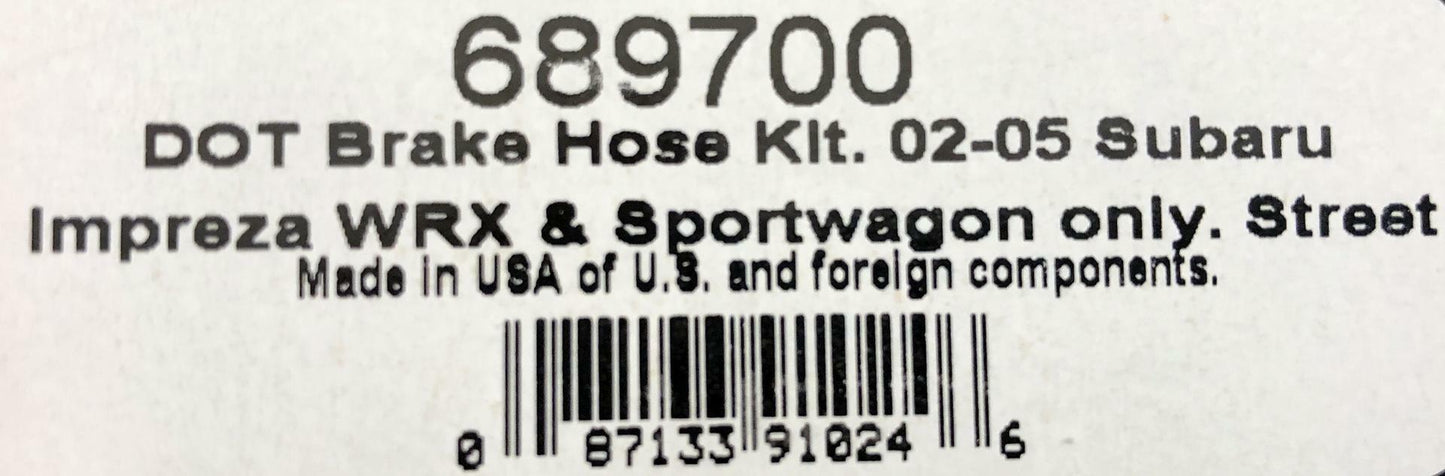 Russell 689700 Stainless Brake Line Hose Kit Fit Subaru Impreza WRX 2002-2005