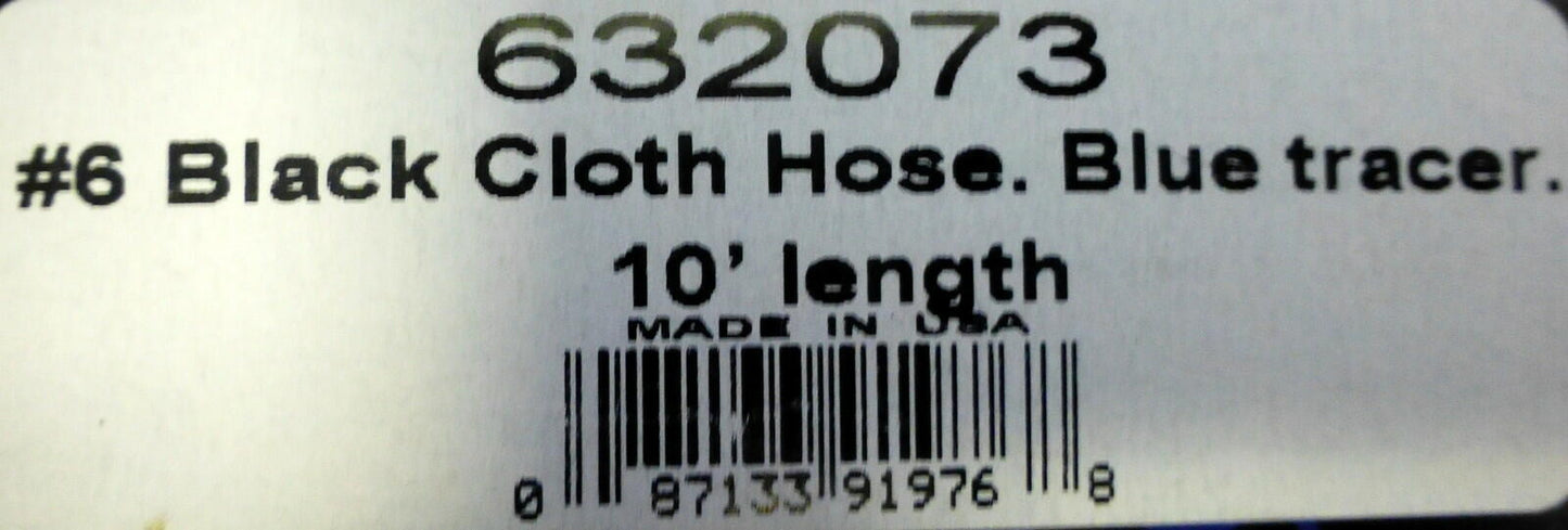 Russell 632073 Proclassic Black Braided Nylon Hose - 6 AN 10' Fuel Oil Gas Line