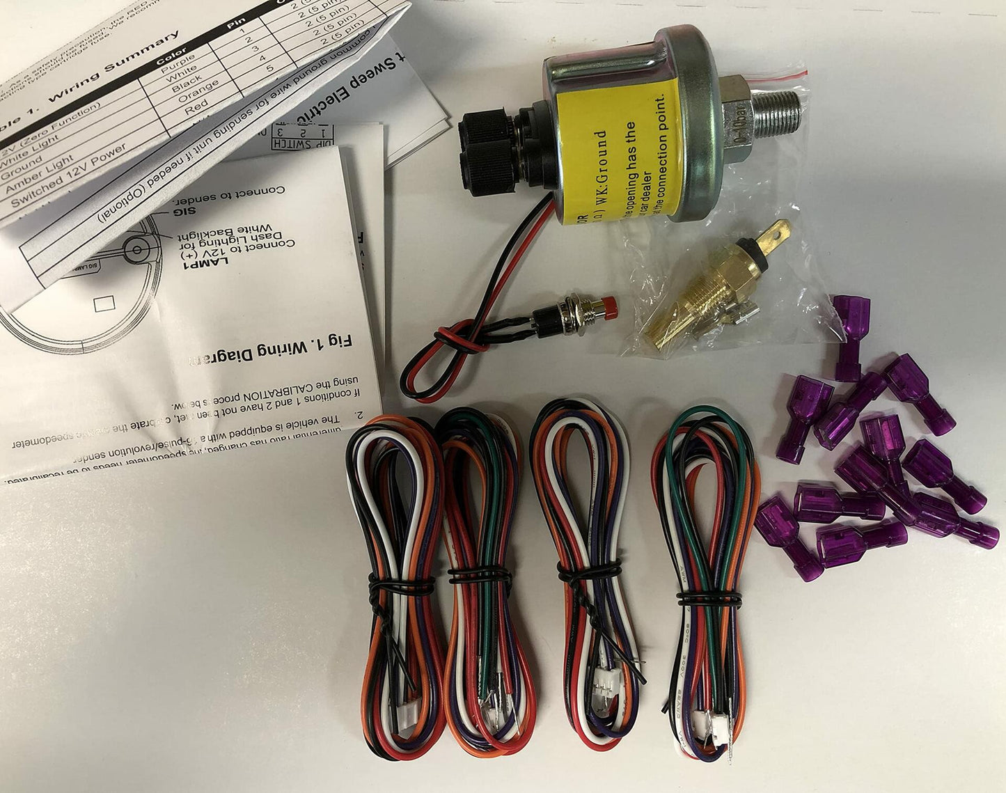 Marshall 6 Gauge Set Comp 2 LED Electric Speedo Black Dial Alu Bezel Sport Comp