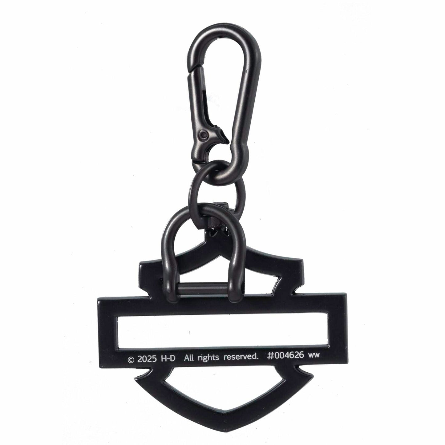 004626R01 Harley-Davidson Rivet Silhouette Bar & Shield Logo Key Chain, Black