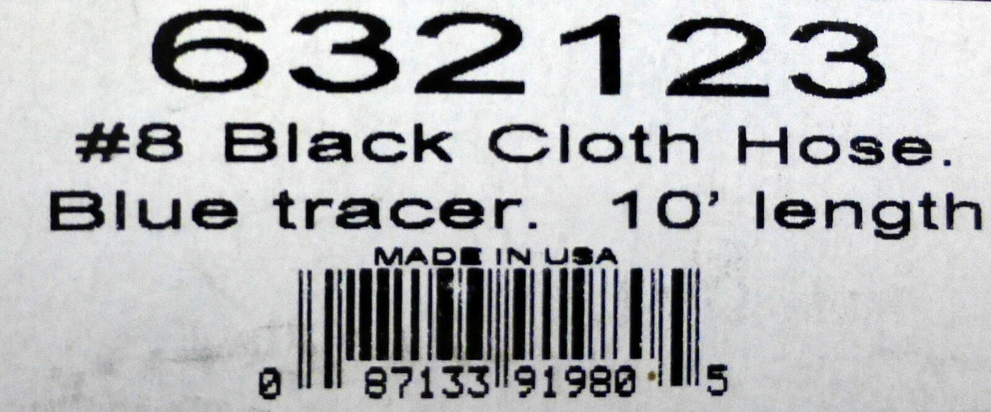 Russell 632123 Proclassic Black Braided Nylon Hose - 8 AN 10' Fuel Oil Gas Line
