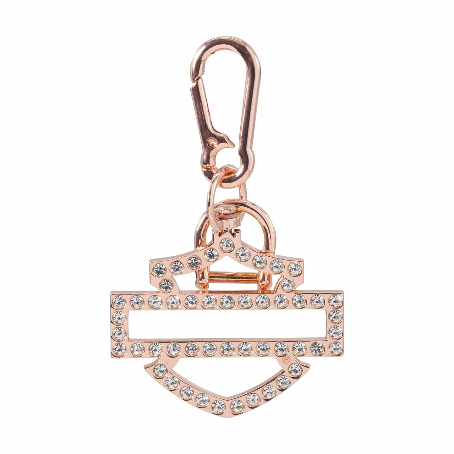 Harley-Davidson Silhouette Embellished Bar & Shield Logo Key Chain, Rose Gold
