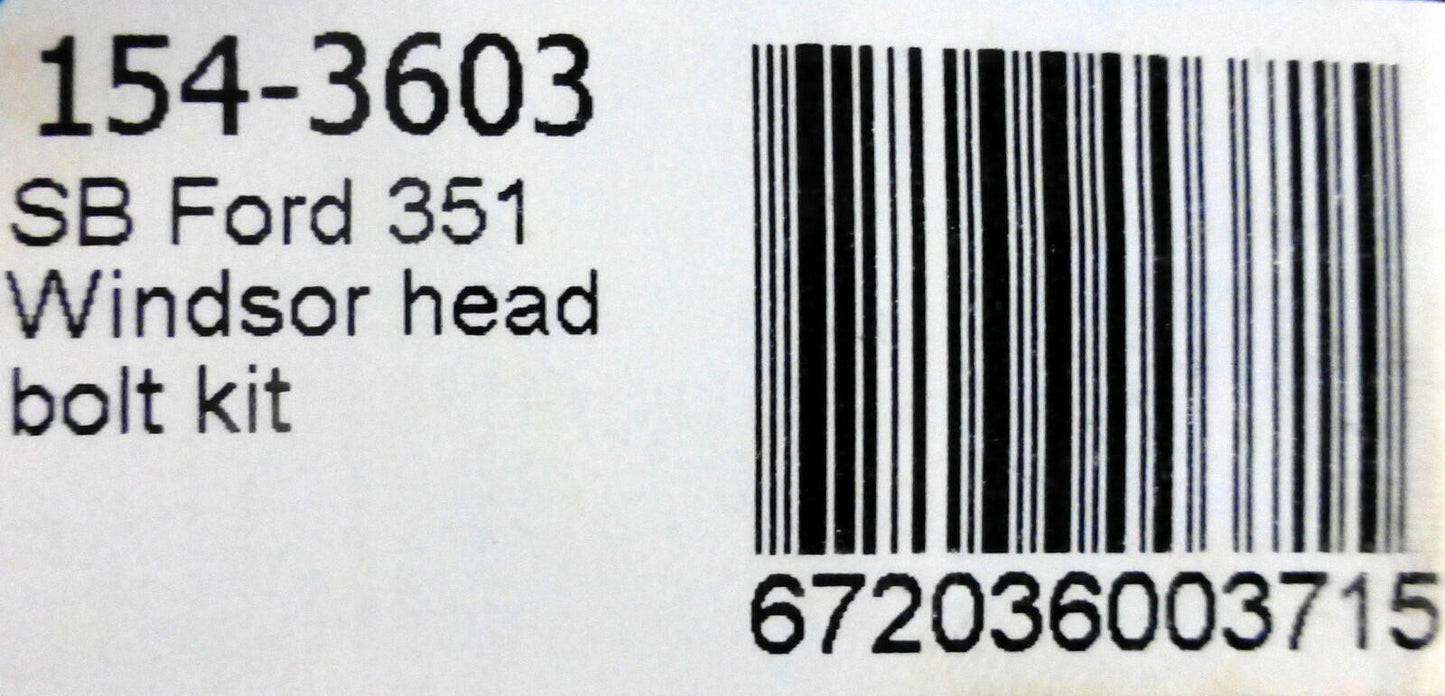 ARP 154-3603 Ford 351W Head Bolt Kit Factory or Edelbrock 60259 60379 Heads
