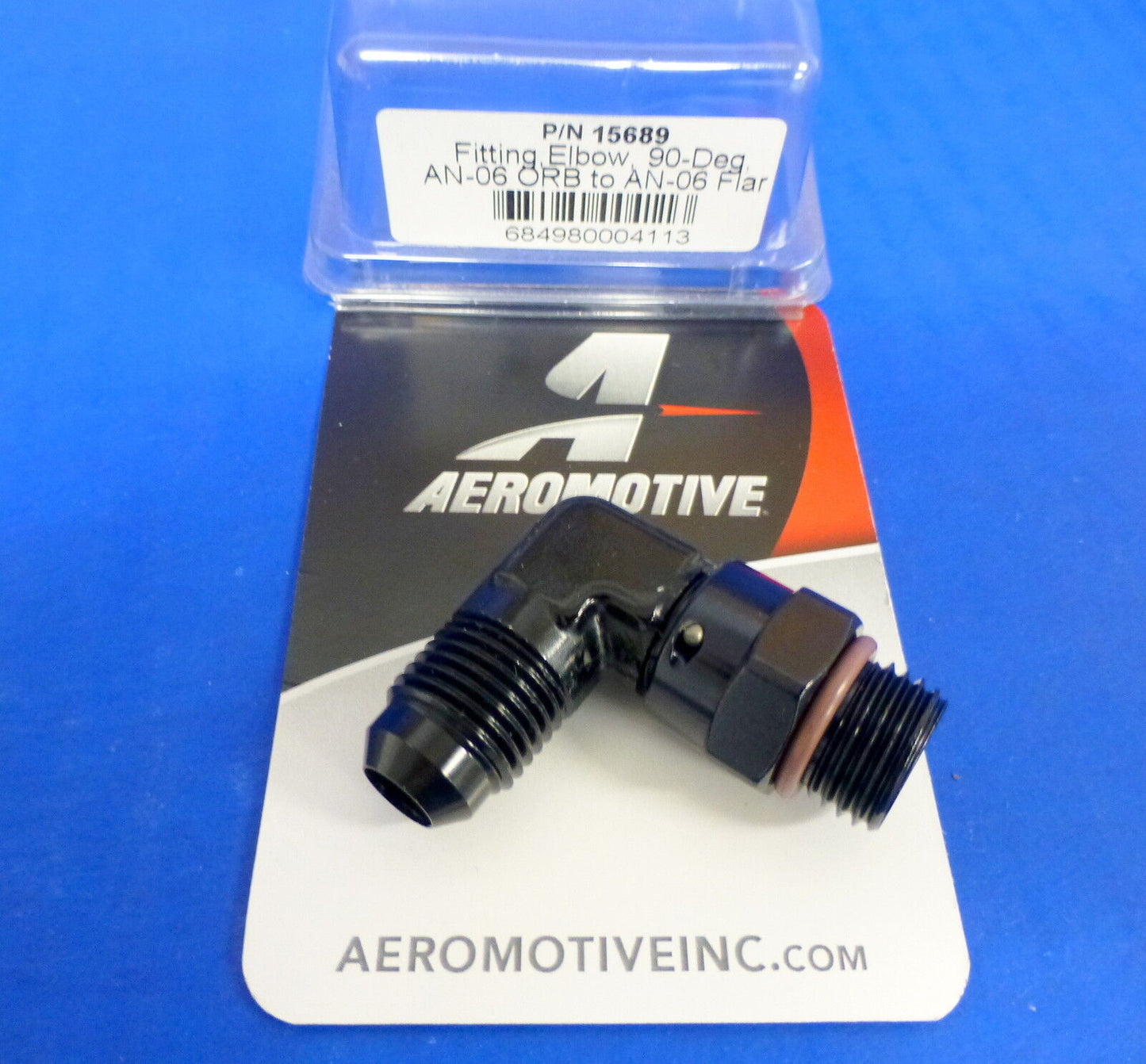 Aeromotive 15689 ORB-06 to AN-06 Flare Swivel Tight 90 Degree Elbow Fitting