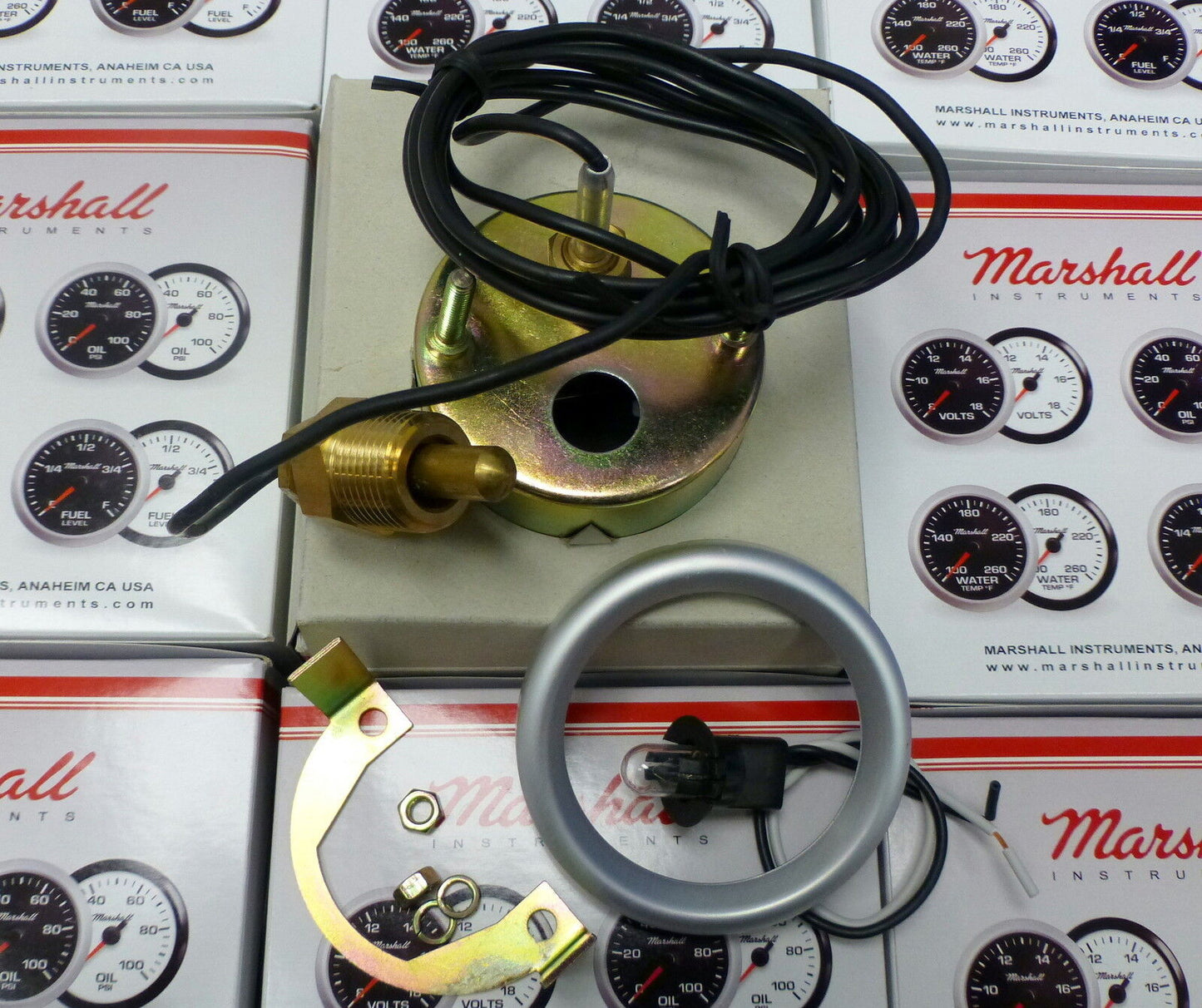 Marshall Comp II 3215 Mecanical Oil Temp Gauge 2 5/8" White 100-280 F