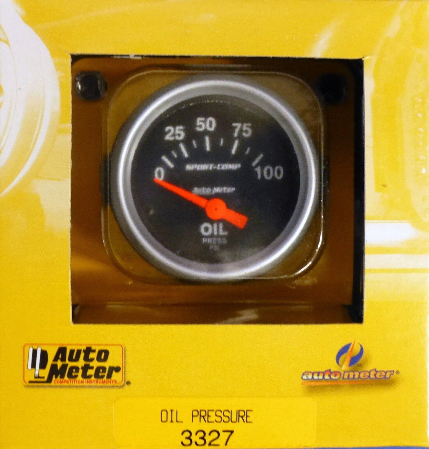 Auto Meter 3327 Sport Comp Oil Pressure Gauge Electric 0-100 PSI 2 1/16