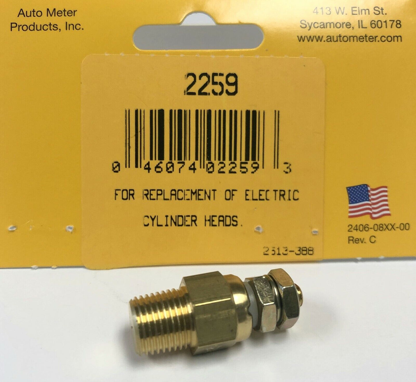 Auto Meter 2259 1/8 NPT Male Replacement Sender Short Sweep Temperature Gauge