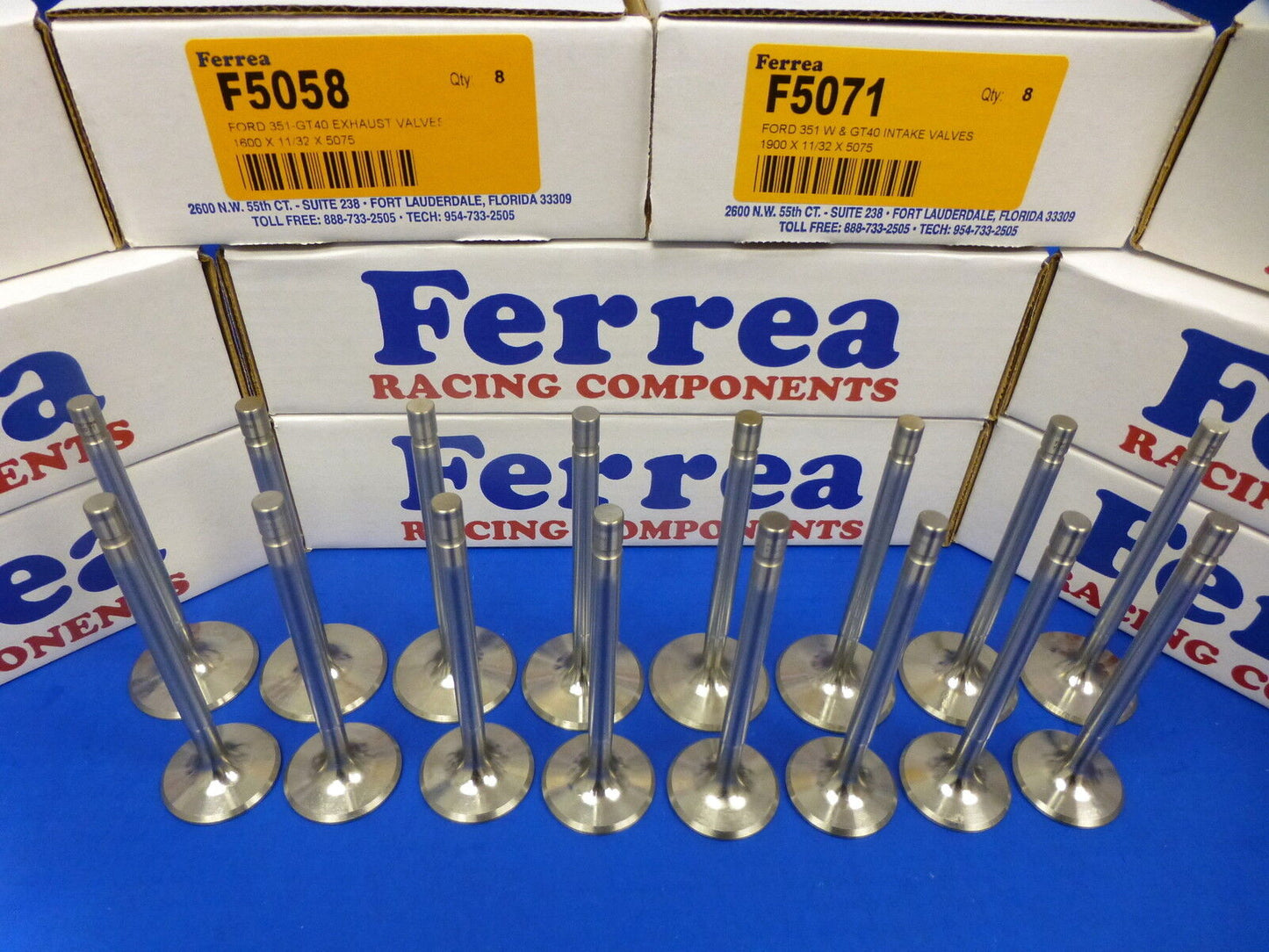 Ferrea Stainless Valves Ford 351W 351 W GT40 Intake 1.900 Exhaust 1.600 Mustang