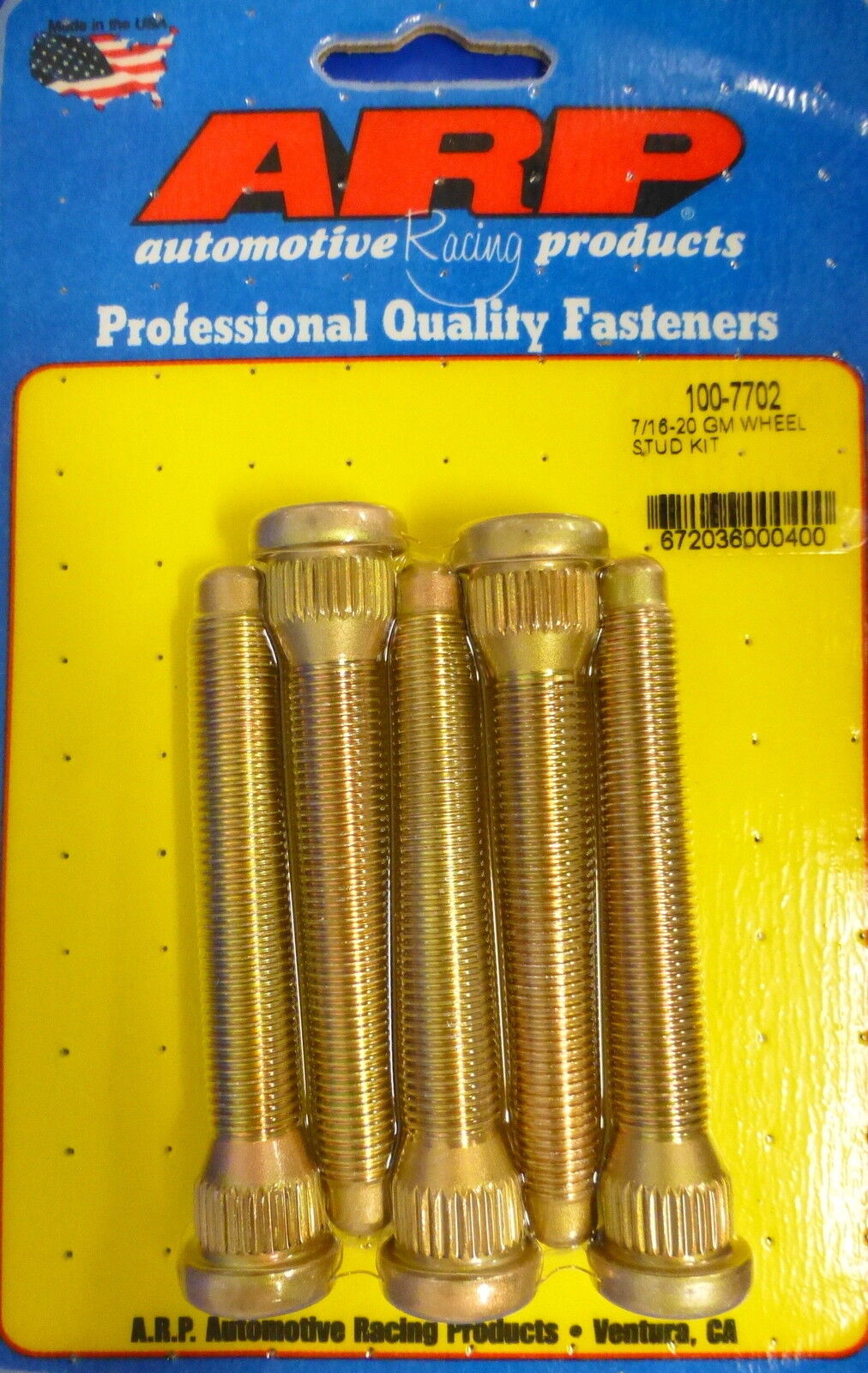 ARP 100-7702 Wheel Studs Late GM Disc Brake Early Drum 7/16-20 Set of 5 pcs