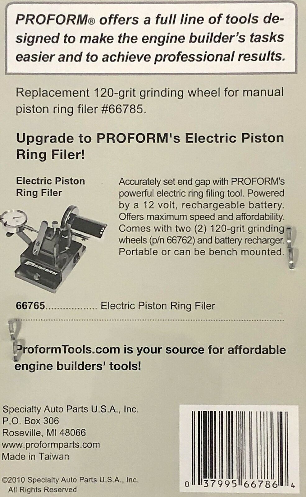 Proform 66786 Replacement Grinding Wheel for 66785 Manual Piston Ring Filer