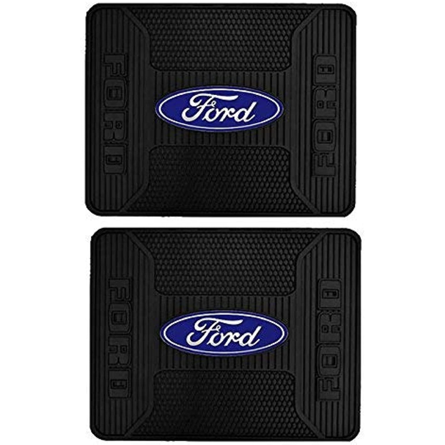 Plasticolor Ford Blue Oval Elite Back Rear Utility Rubber Floor Mats 2 pcs