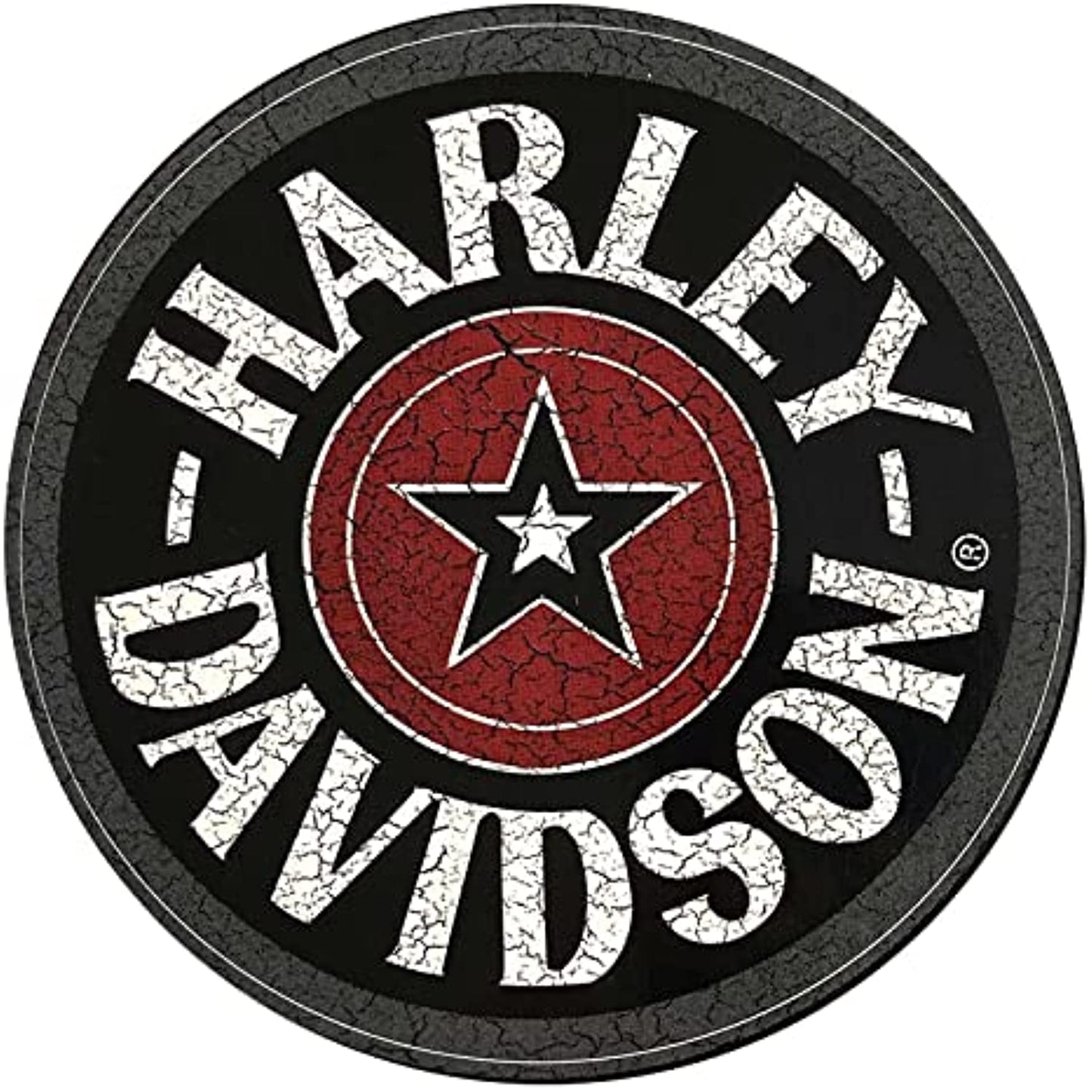 CG25115 Harley-Davidson Aged Vintage Star Badge 5 1/4" Round Decal