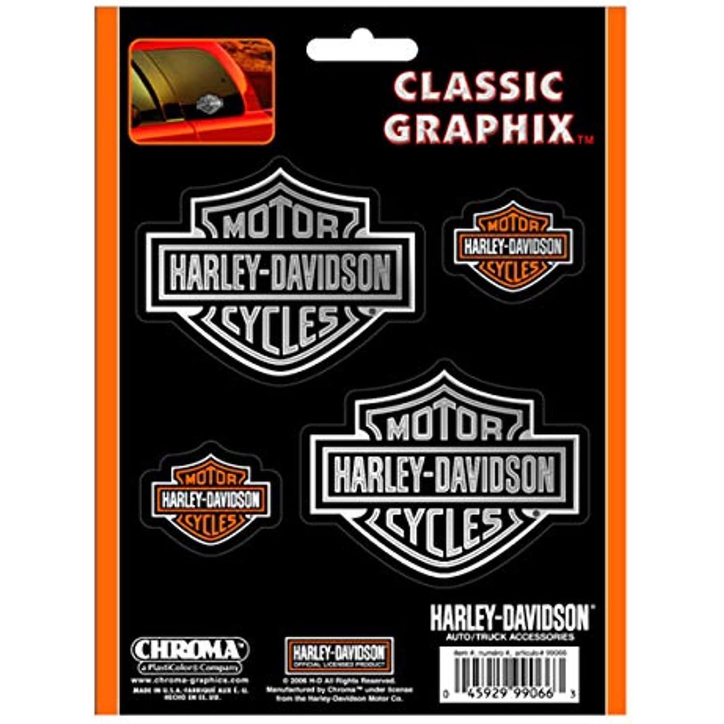 Harley-Davidson Bar & Shield 4 Pice Decal Sticker Set CHroma CG99066
