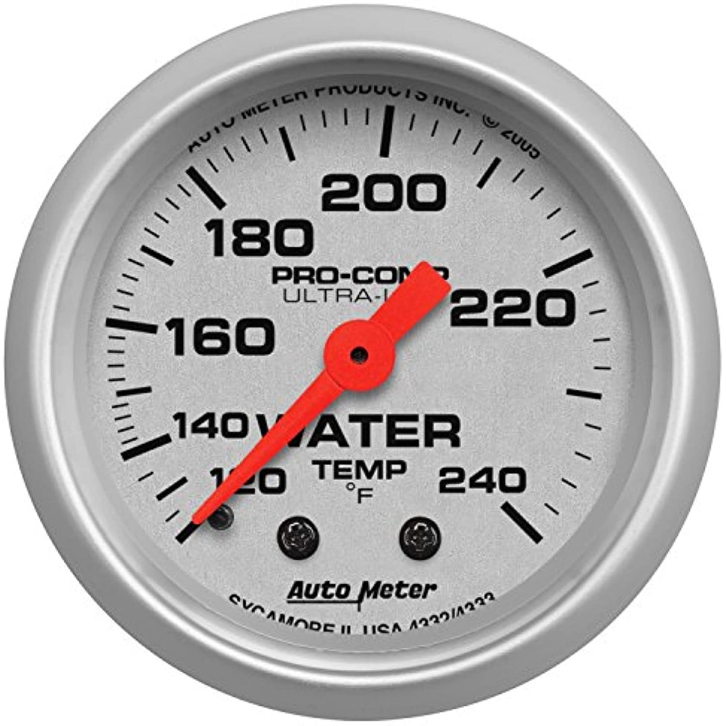 Auto Meter 4332 Ultra-Lite Mechanical Water Temp Gauge 120-240 Deg 2 1/16" 52mm