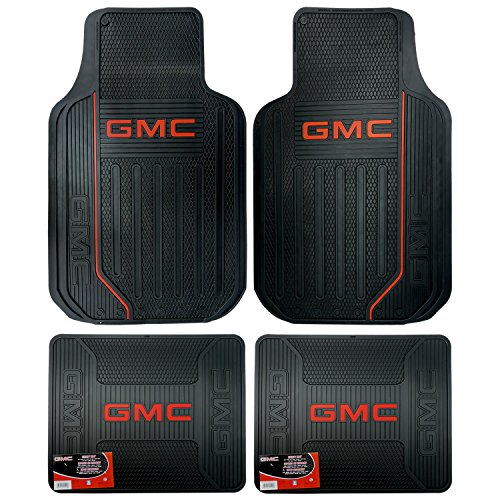 GMC Elite With Logo Front Rear Rubber Floor Mats 4 pice Set Car Truck SUV Van