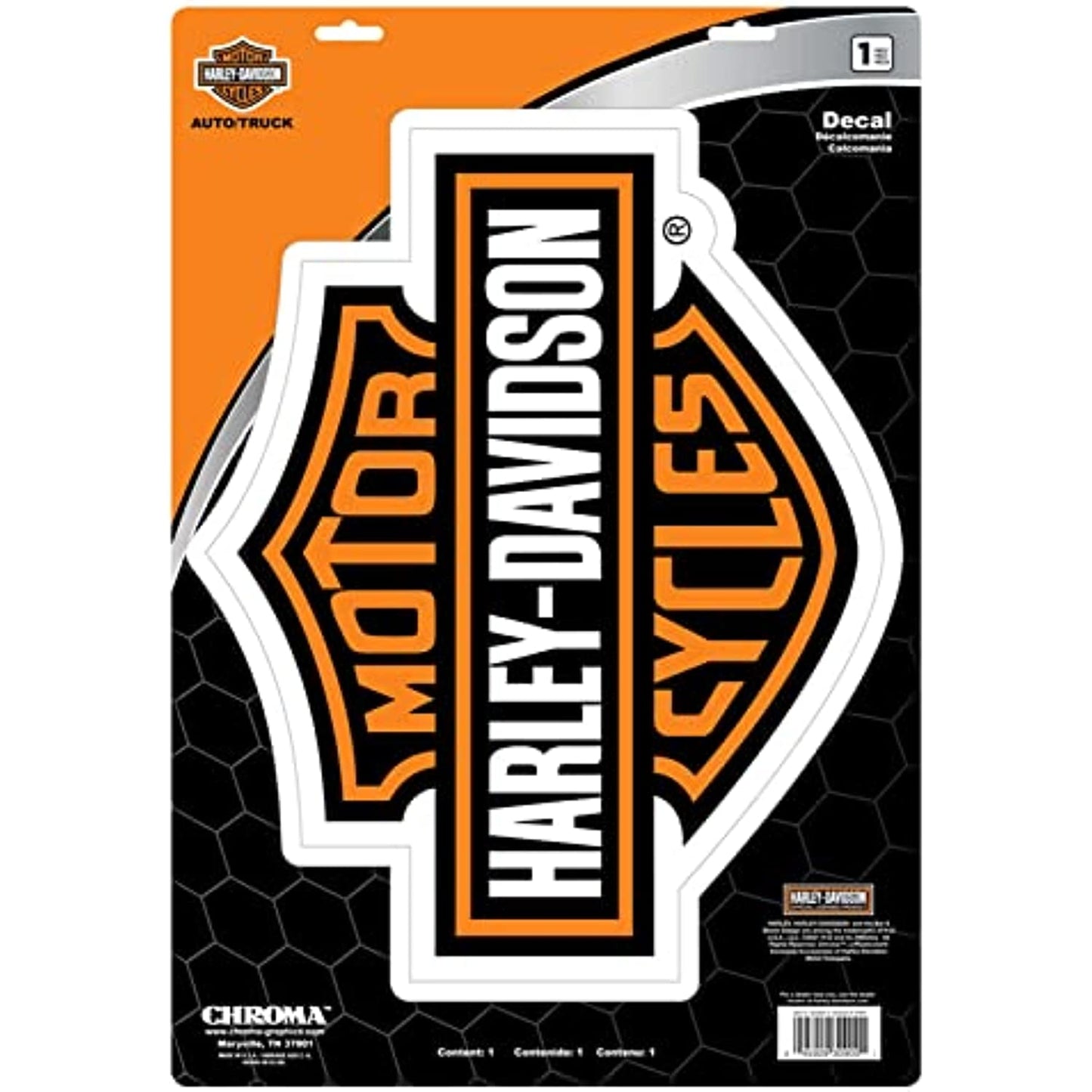 Harley-Davidson Orange Bar & Shield Extra Large Wall Decal 11.5" x 14" 30900