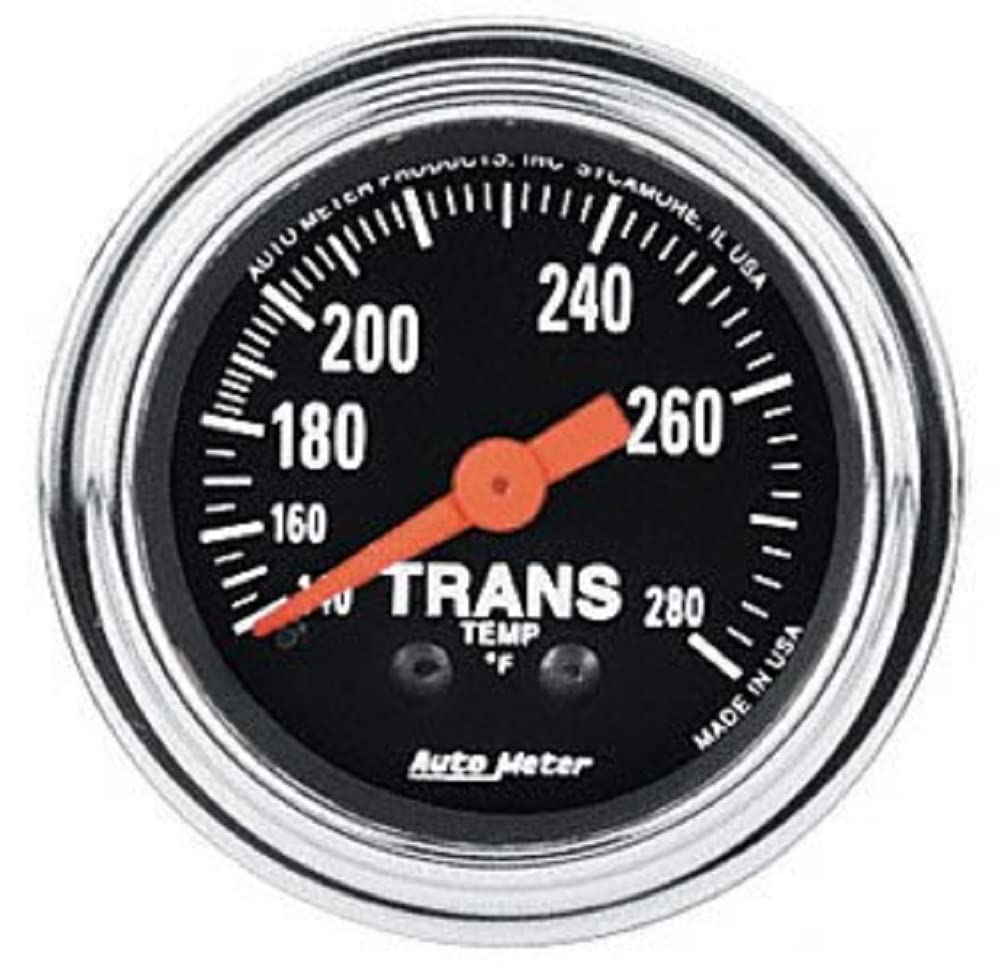 Auto Meter 2451 Traditional Chrome Transmission Temp 2 1/16" Gauge 140-280 F