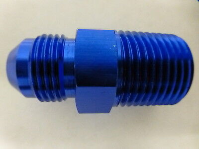 Russell 660490 Straight Male Adapter Fitting AN8 -8 8AN Flare to 1/2 NPT Blue