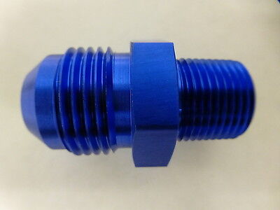 Russell 670030 Straight Male Adapter Fitting AN10 -10 10AN Flare to 3/8 NPT Blue