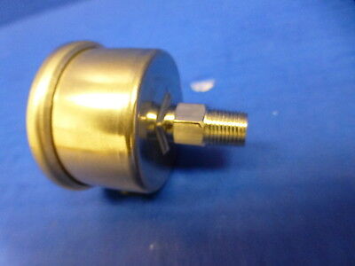 Marshall Gauge 0-30 Hg Vacuum 1.5" Midnight Chrome Liquid Filled Shock Proof 1/8