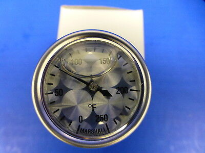 Marshall Gauge 0-250 F Direct Mount Engine Thermometer Transmission Temp 3/8 NPT