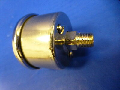 Marshall Gauge 0-100 psi Fuel Pressure Oil Pressure 1.5" Midnight Chrome Liquid