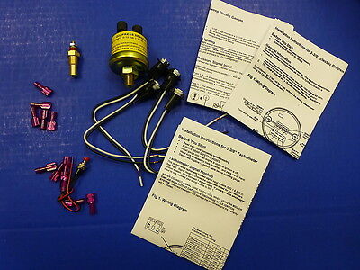 Marshall 6 Gauge Set Comp 2 LED Electric Speedo Black Dial SS Bezel Sport Comp