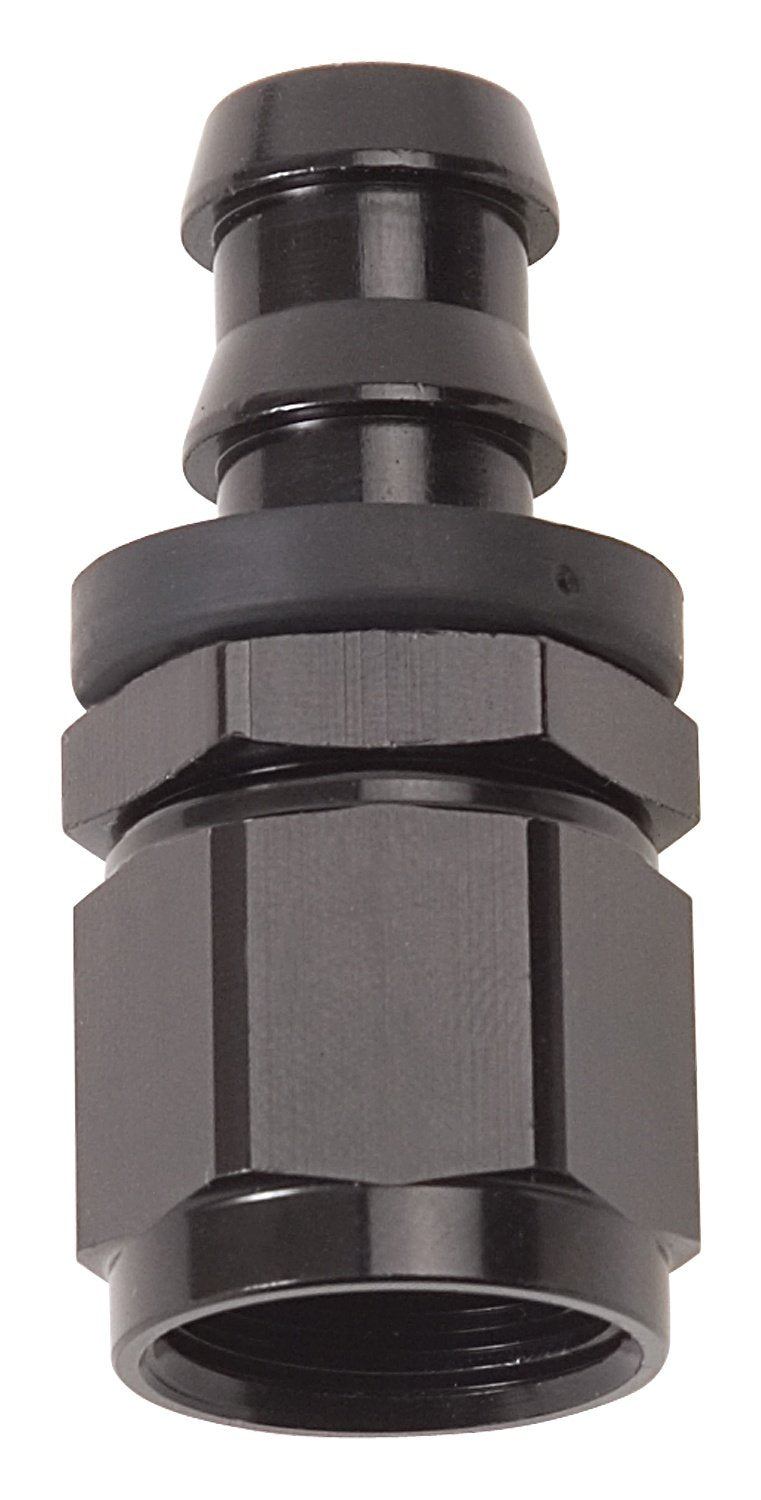 Russell 624023 Push Twist Lok Black 8 AN Straight Hose End