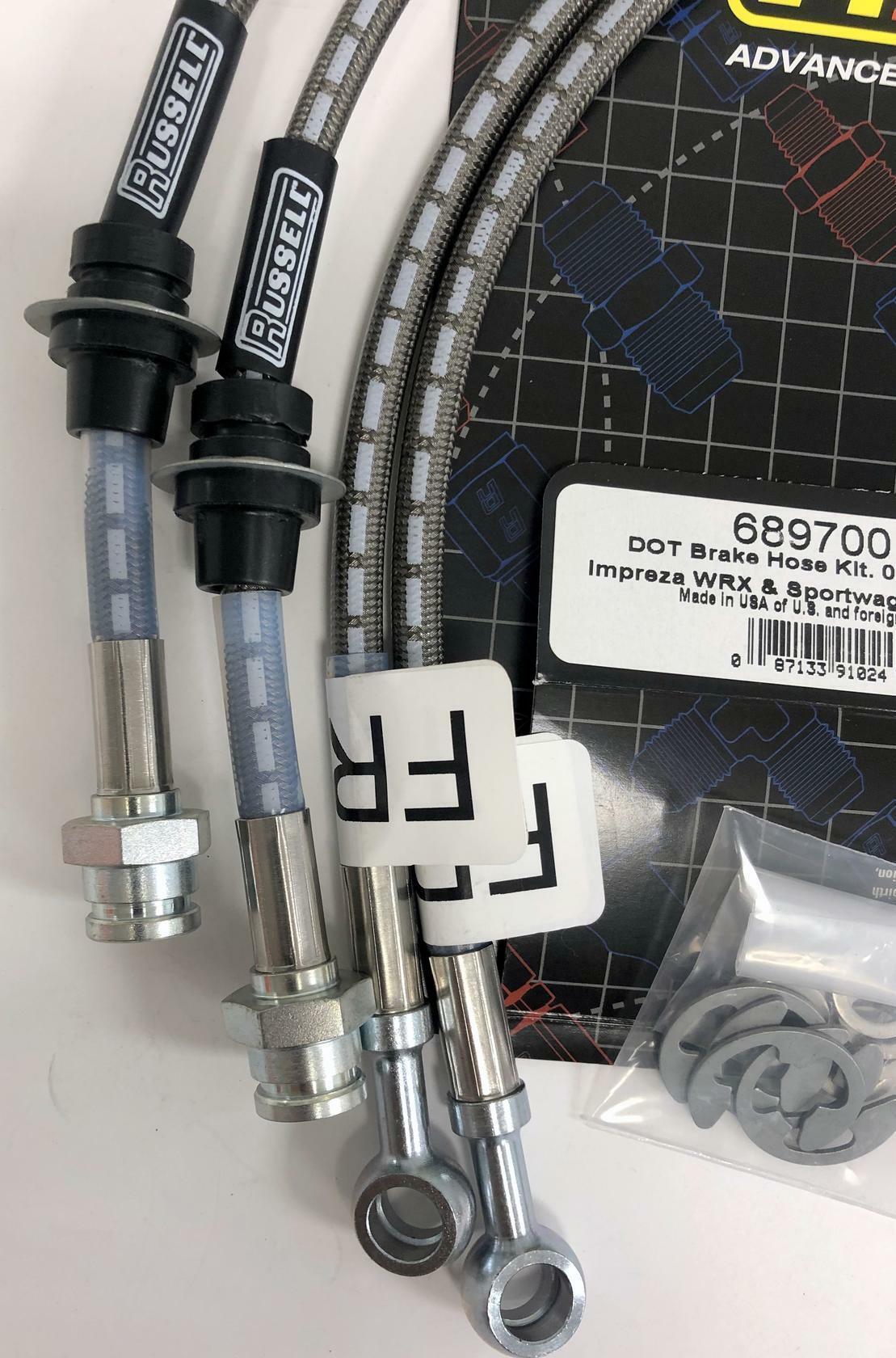Russell 689700 Stainless Brake Line Hose Kit Fit Subaru Impreza WRX 2002-2005