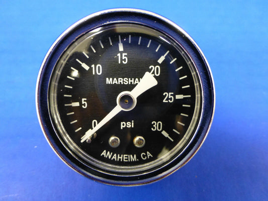 Marshall Gauge 0-30 psi Fuel Pressure Oil Pressure Gauge Black 1.5" Diameter