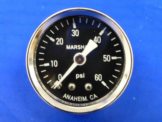 Marshall Gauge 0-60 psi Fuel Pressure Oil Pressure Gauge Black 1.5" Diameter