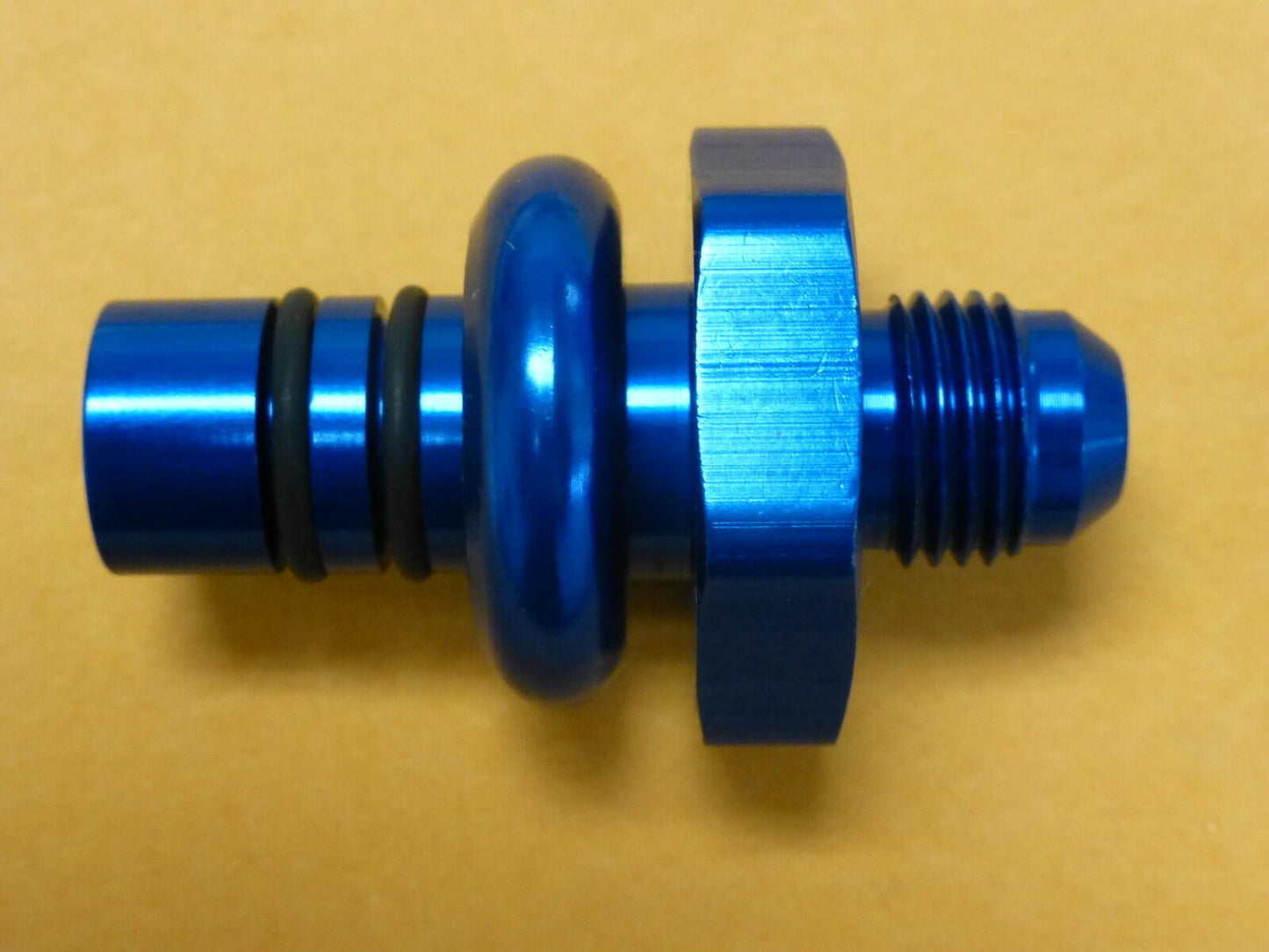 Russell 640900 Ford EFI Pressure Side Fuel Rail Fitting -6AN 6 AN AN6 # 6 Blue