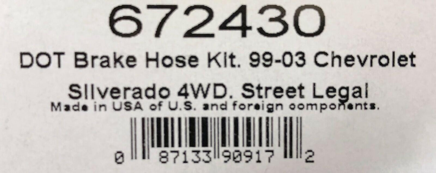 Russell 672430 Stainless Brake Hose Line Kit 1999-05 Chevy Silverado C1500 4WD