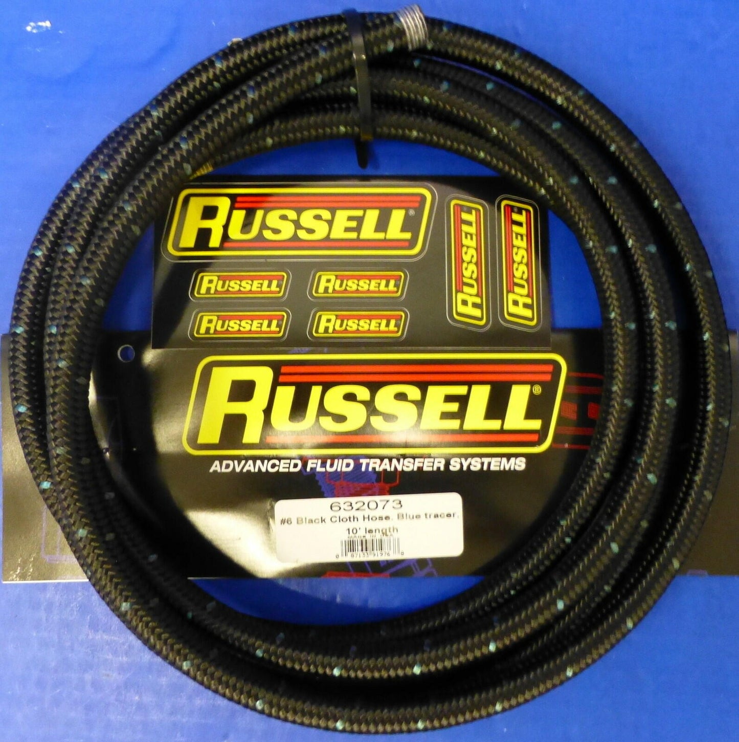 Russell 632073 Proclassic Black Braided Nylon Hose - 6 AN 10' Fuel Oil Gas Line