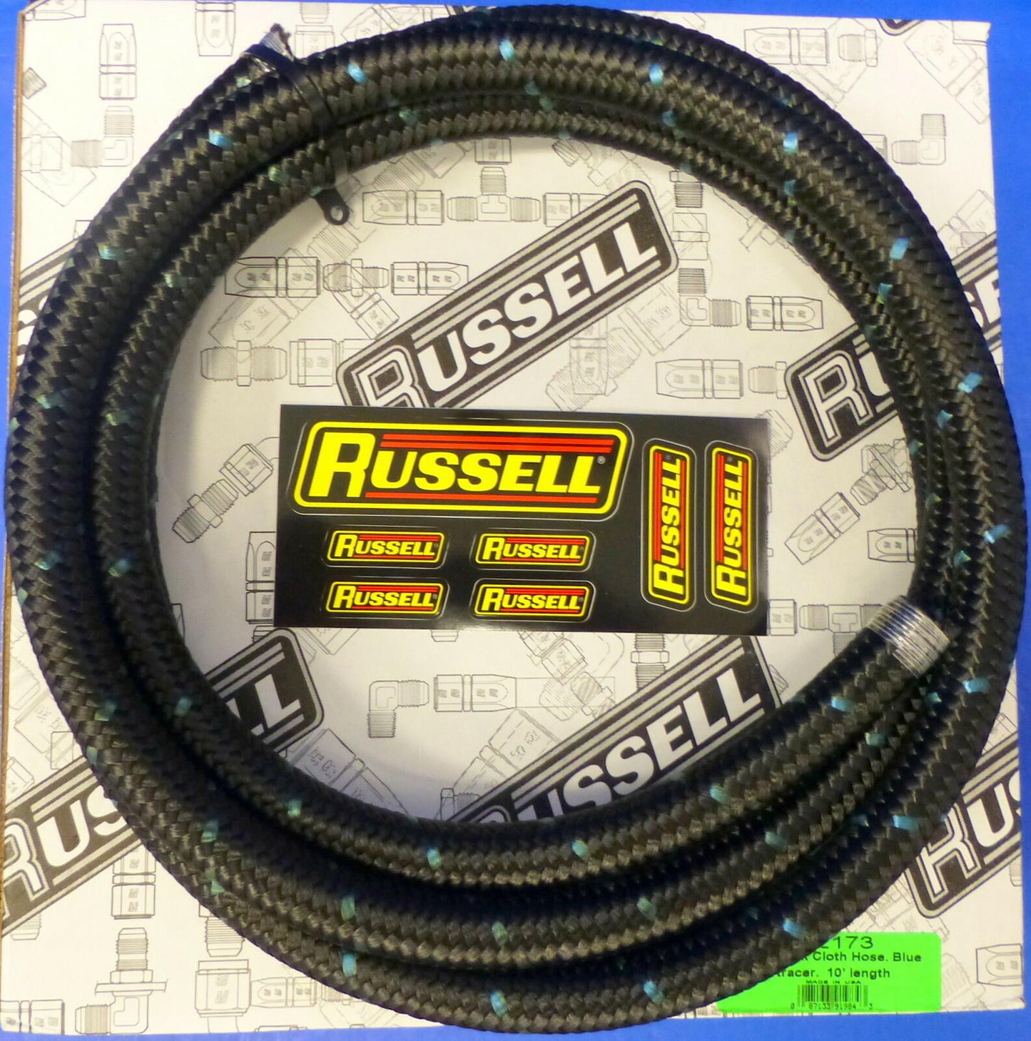 Russell 632173 Proclassic Black Braided Nylon Hose - 10 AN 10' Fuel Oil Gas Line