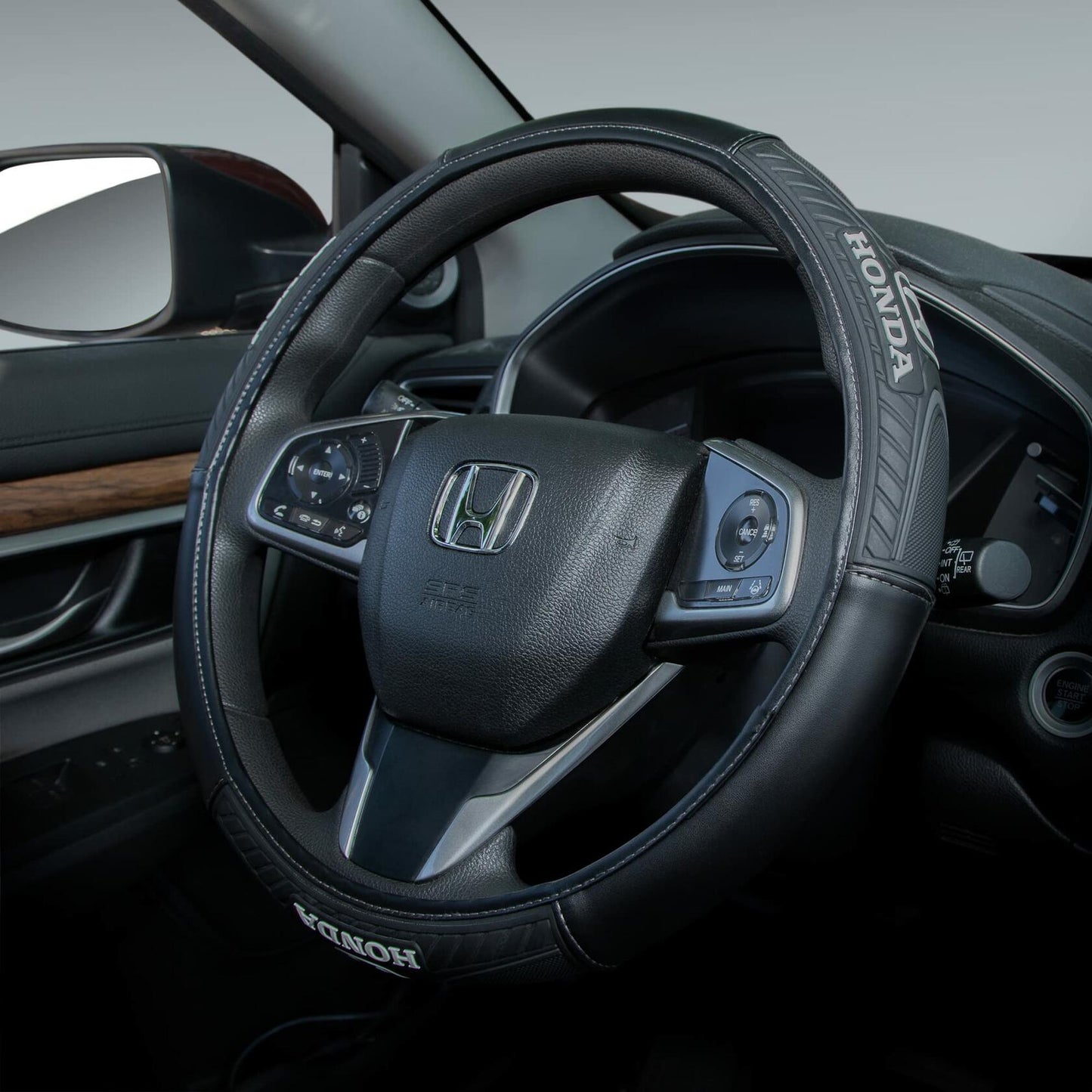 Plasticolor 006492R01 Sport Grip 'Honda' Steering Wheel Cover Synthetic Leather