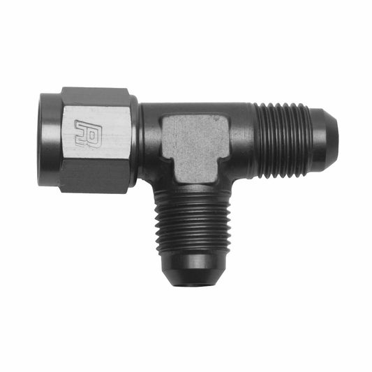 Russell 614405 Tee Fitting -06 AN Female Male Run / Male Tee Black