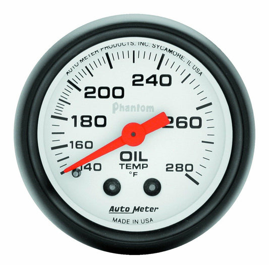 Auto Meter 5741 Phantom Mechanical 140-280 Oil Temperature Gauge 2 1/16