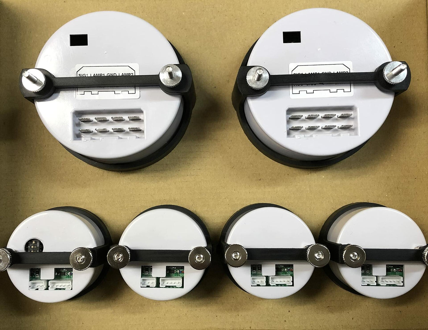 Marshall 6 Gauge Set Comp 2 LED Electric Speedo Black Dial Alu Bezel Sport Comp