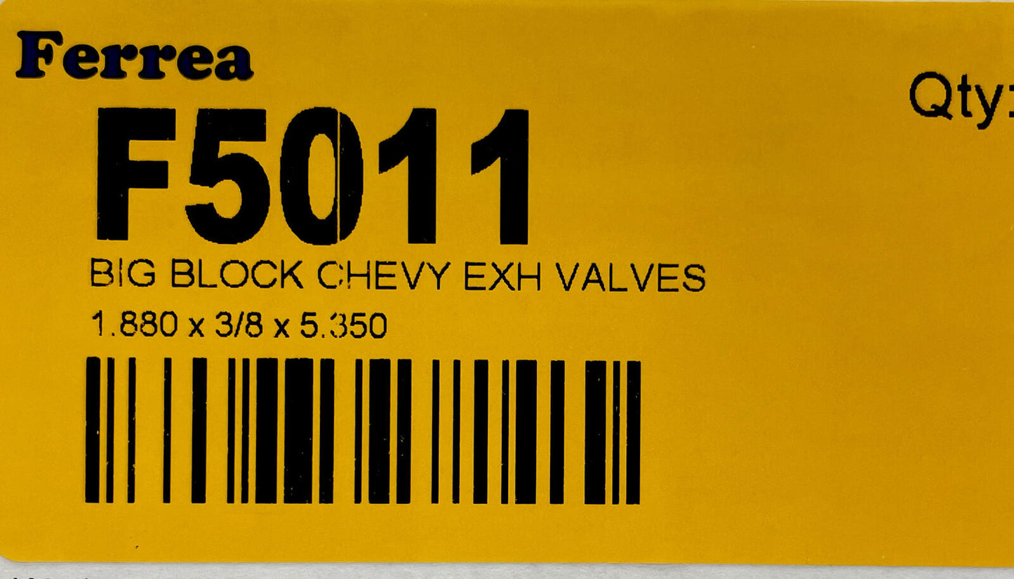 Ferrea 5000 Stainless Valves Chevy Big Block 396 402 427 454 Exhaust 1.880 3/8"