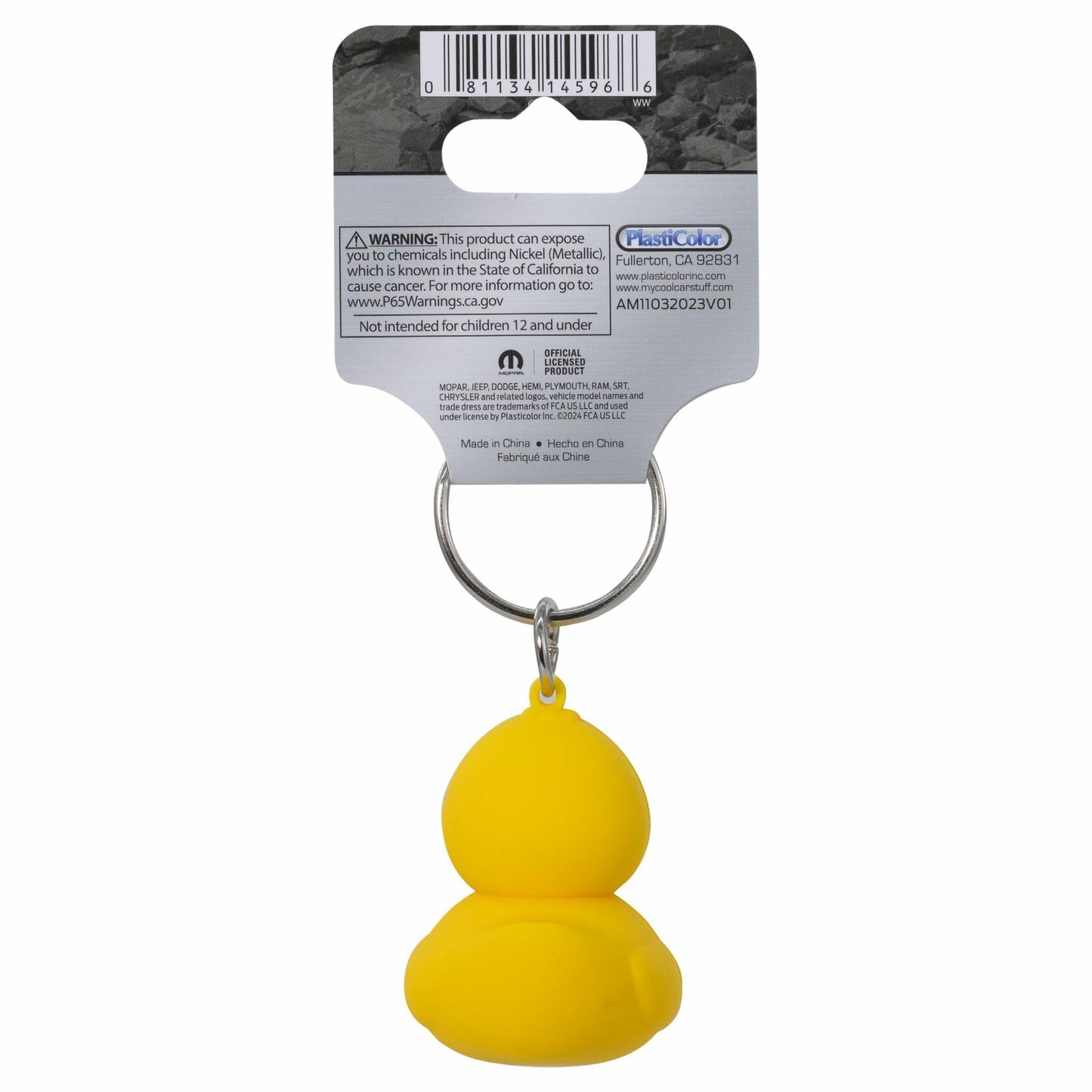 Plasticolor 004596R01 Jeep Yellow Rubber Duck with Grill PVC Key Chain