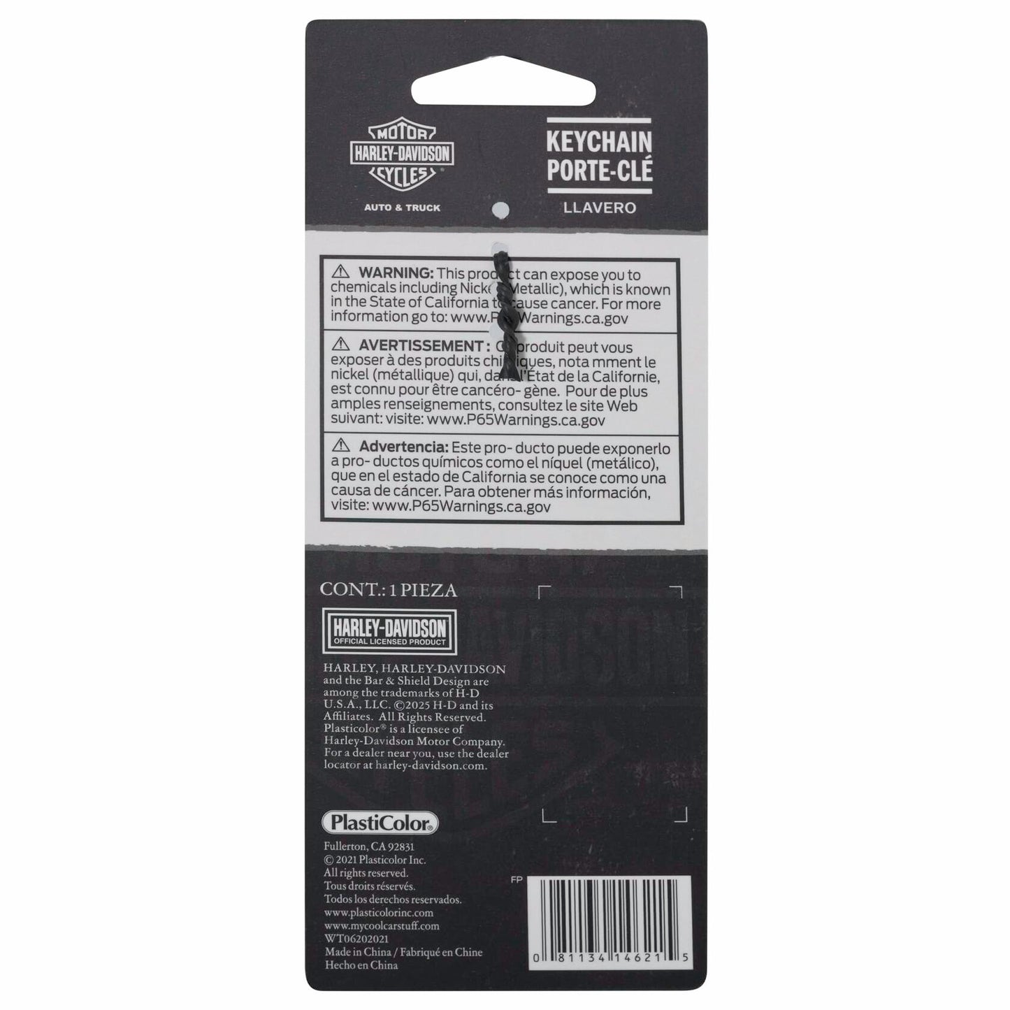 Plasticolor 004621 Harley-Davidson Domed Eagle Bar & Shield Logo Key Chain Black