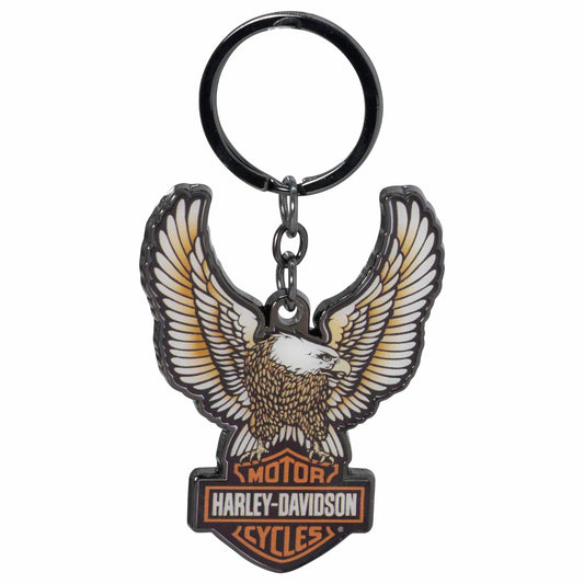 Plasticolor 004621 Harley-Davidson Domed Eagle Bar & Shield Logo Key Chain Black