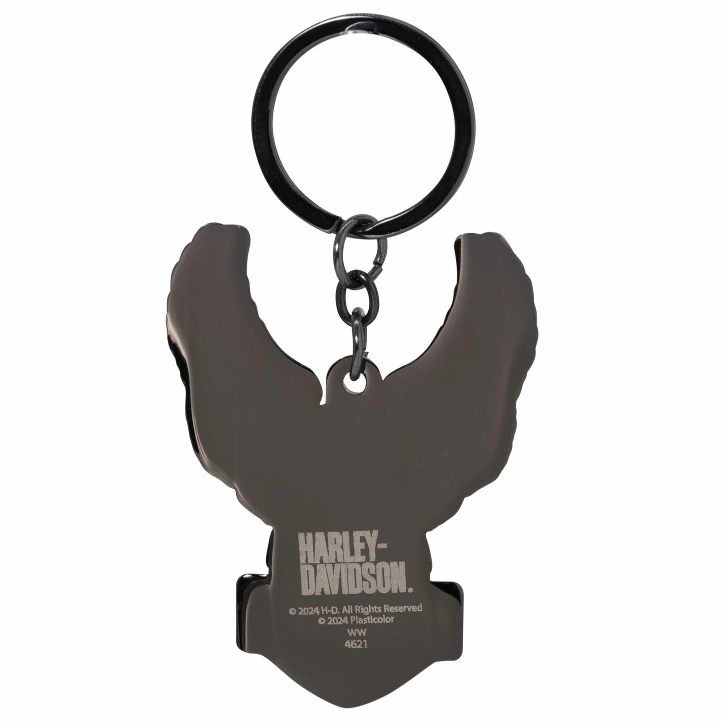 Plasticolor 004621 Harley-Davidson Domed Eagle Bar & Shield Logo Key Chain Black
