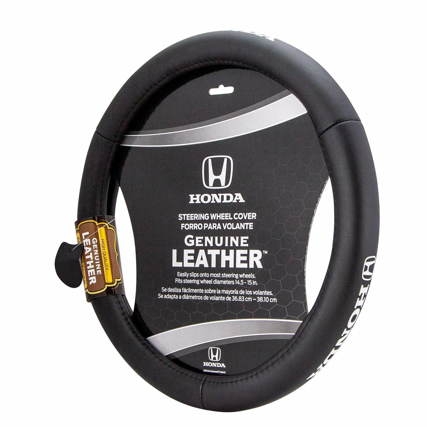 Plasticolor Honda  Car Truck SUV Genuine Leather Steering Wheel Cover Honda Logo