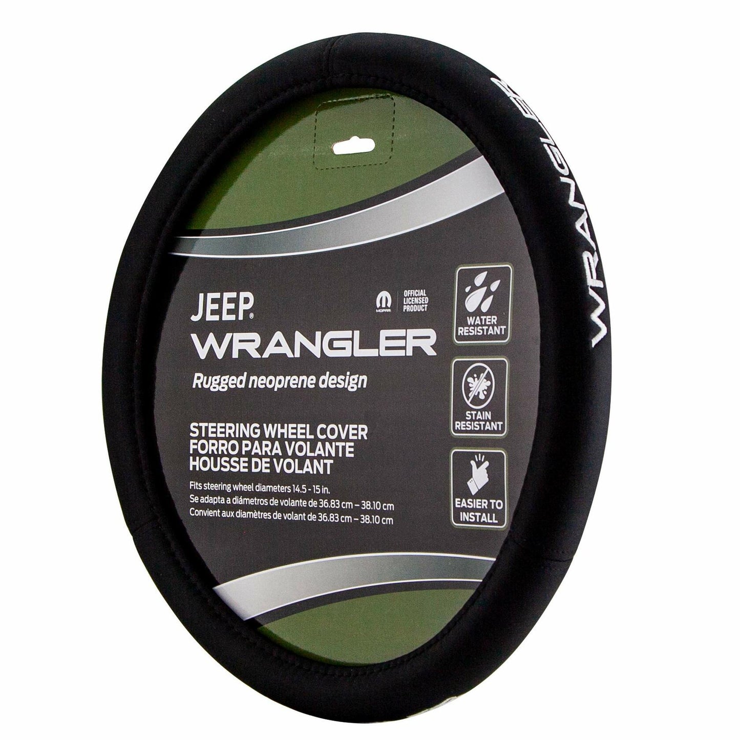 Plasticolor 006712R01 Black Steering Wheel Cover compatable with Jeep Wrangler