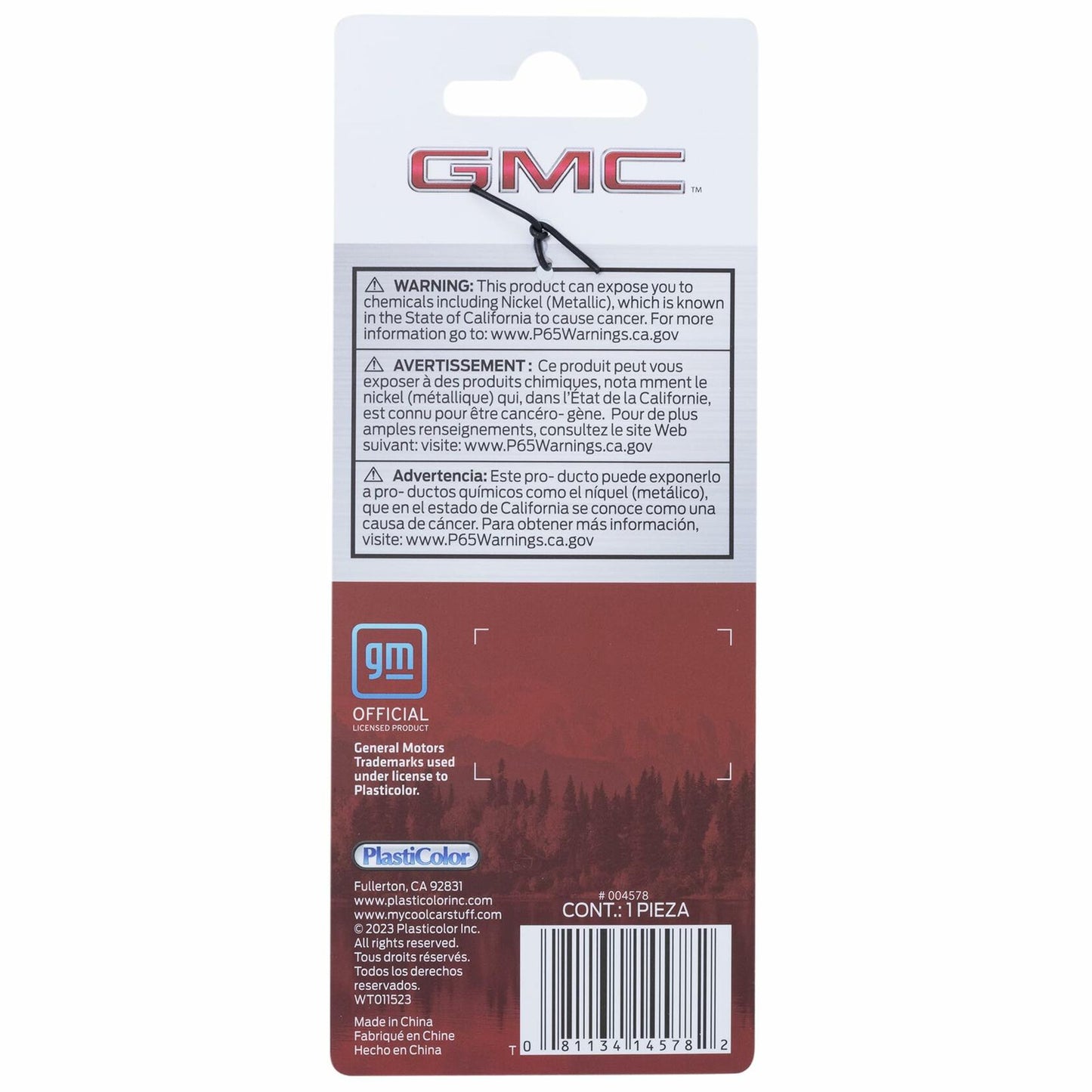 Plasticolor 004578R01 GMC Enamel Key Chain Red & Chrome