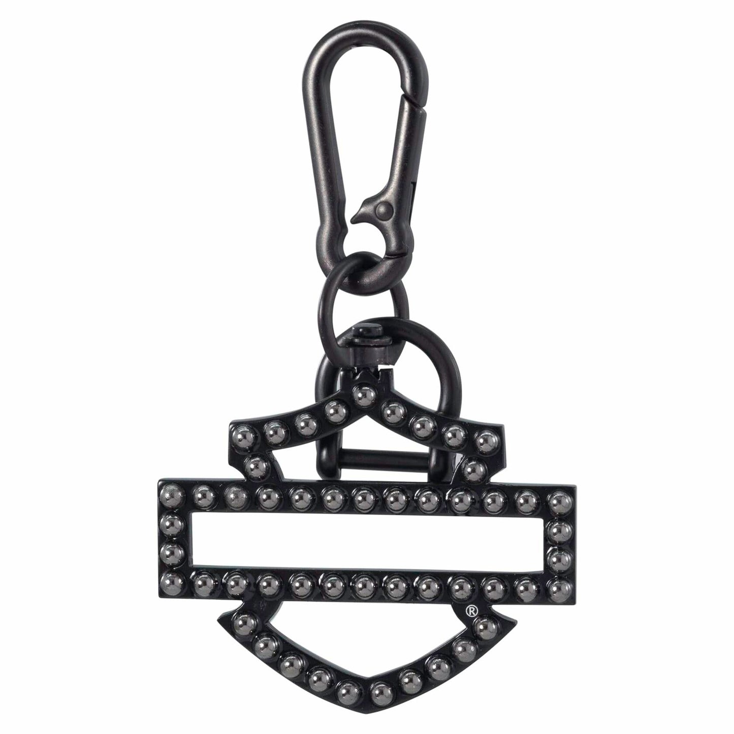 004626R01 Harley-Davidson Rivet Silhouette Bar & Shield Logo Key Chain, Black