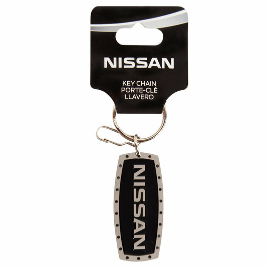Plasticolor 004518R01 Nissan Rivet Enamel Key Chain Black & Chrome