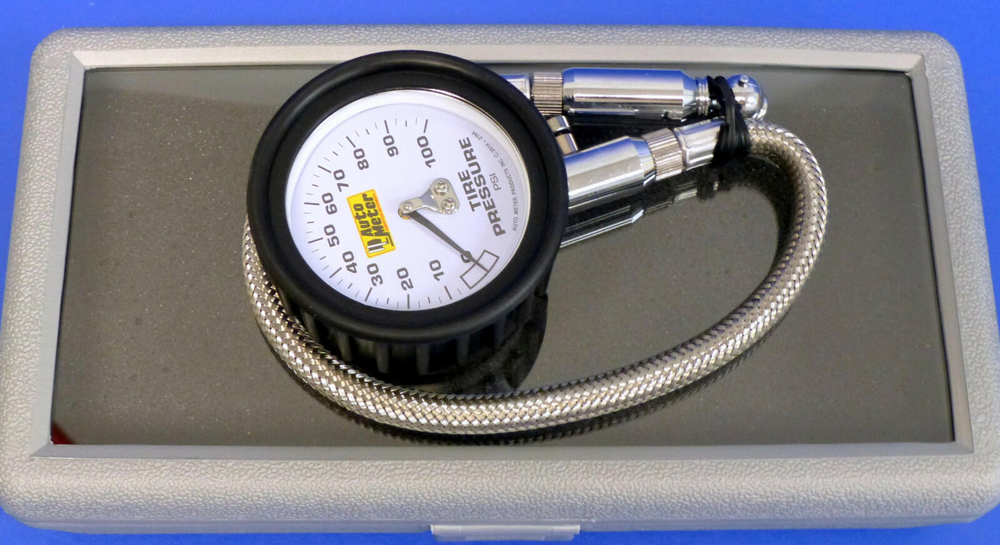 Auto Meter 2164 Tire Pressure Gauge, Analog with Peek Hold 0-100 PSI Autometer